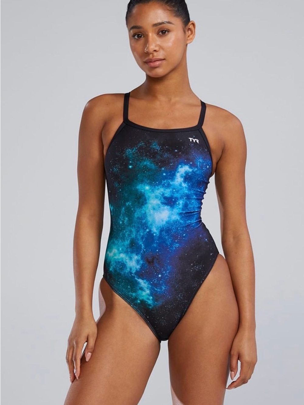 TYR Women's Galaxy-Print One-Piece Swimsuit - Blue/Black